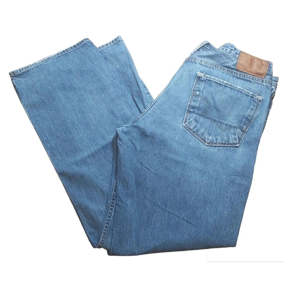 Big Star Jeans Pioneer Bootcut Blue Denim Y2k Grunge Cowboy Relaxed Men 38/32"